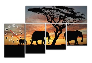 Часы "Африканские слоны"