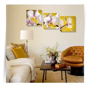 Картина триптих "Белые орхидеи 3"