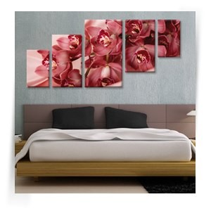 Модульная картина "Розовая орхидея"