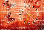 Часы "Красные бабочки"